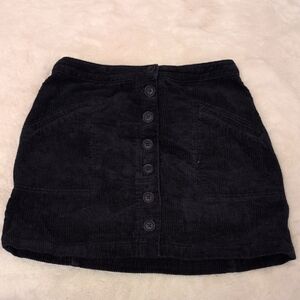 Marine Layer Navy Corduroy Button-Up Mini Skirt